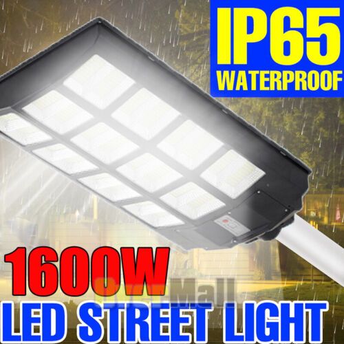 Photo 1 of 1600W LED Commercial Solar Street Light Outdoor IP65 Dusk to Dawn Road Lamp+Pole
