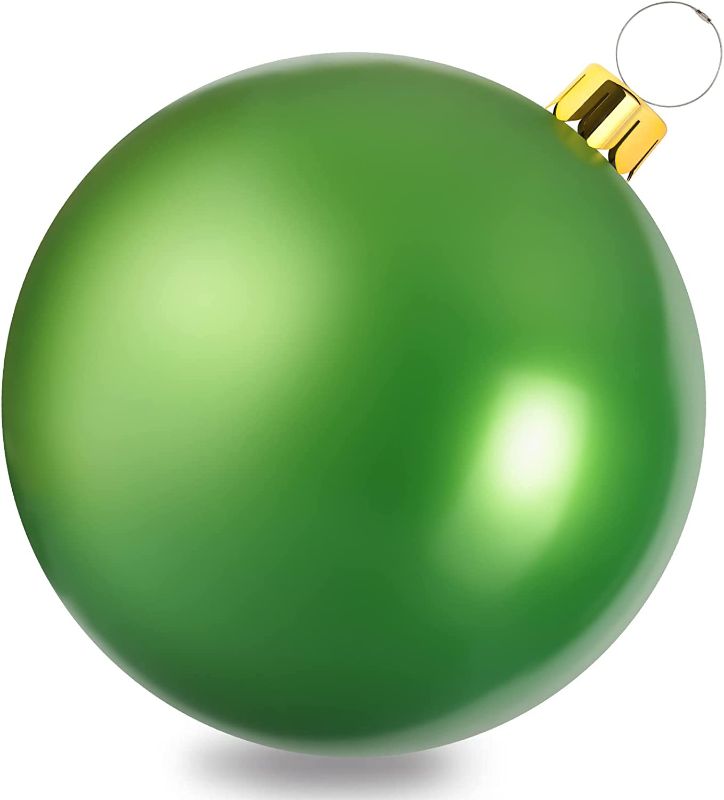 Photo 1 of 30 Inch PVC Inflatable Christmas Ball, Outdoor Christmas Decorations, Inflatable Christmas Yard Decorations, Oversized Christmas Ornaments Indoor Outdoor (30" Green)