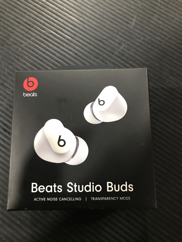 Photo 2 of Beats Studio Buds - True Wireless Noise Cancelling Earbuds - Compatible with Apple & Android, Built-in Microphone, IPX4 Rating, Sweat Resistant Earphones, Class 1 Bluetooth Headphones - White