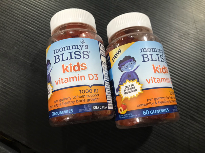 Photo 1 of 2 of the Kids Vitamin D3 Peach Mango & Strawberry Flavors 1 000 IU 60 Gummies Mommy S Bliss
