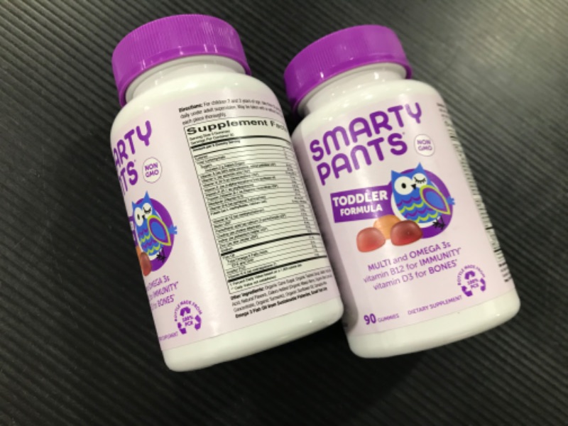 Photo 2 of 2 OACKS OF SmartyPants Toddler Formula Daily Gummy Multivitamin: Vitamin C, D3, & Zinc for Immunity, Gluten Free, Omega 3 Fish Oil (DHA/EPA) , Vitamin B6, B12, 90 Count (30 Day Supply)
