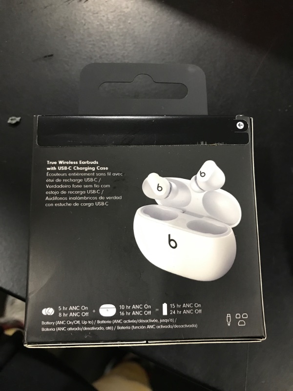 Photo 4 of Beats Studio Buds - True Wireless Noise Cancelling Earbuds - Compatible with Apple & Android, Built-in Microphone, IPX4 Rating, Sweat Resistant Earphones, Class 1 Bluetooth Headphones - White (BRAND NEW FACTORY SEALED)