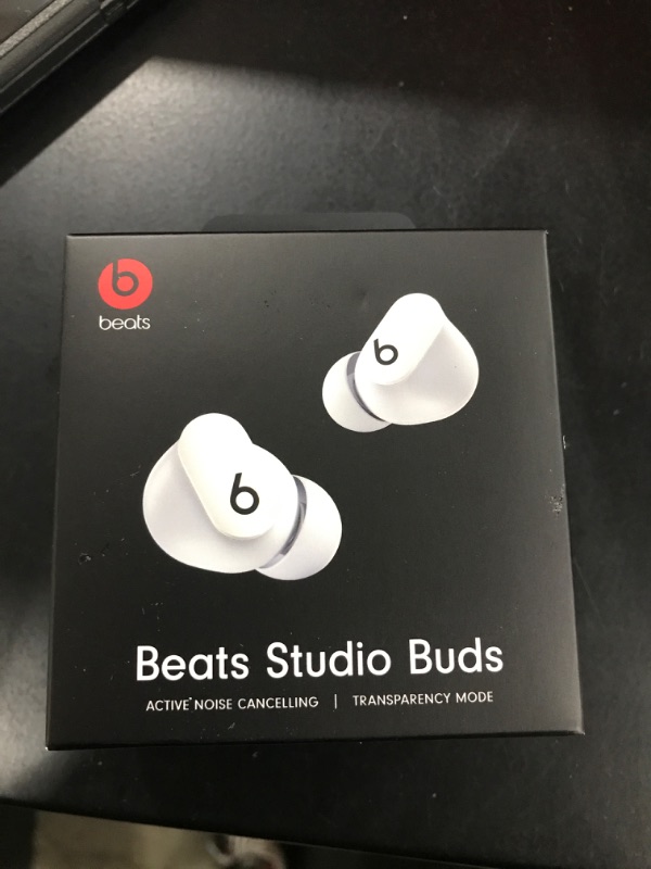 Photo 2 of Beats Studio Buds - True Wireless Noise Cancelling Earbuds - Compatible with Apple & Android, Built-in Microphone, IPX4 Rating, Sweat Resistant Earphones, Class 1 Bluetooth Headphones - White (BRAND NEW FACTORY SEALED)