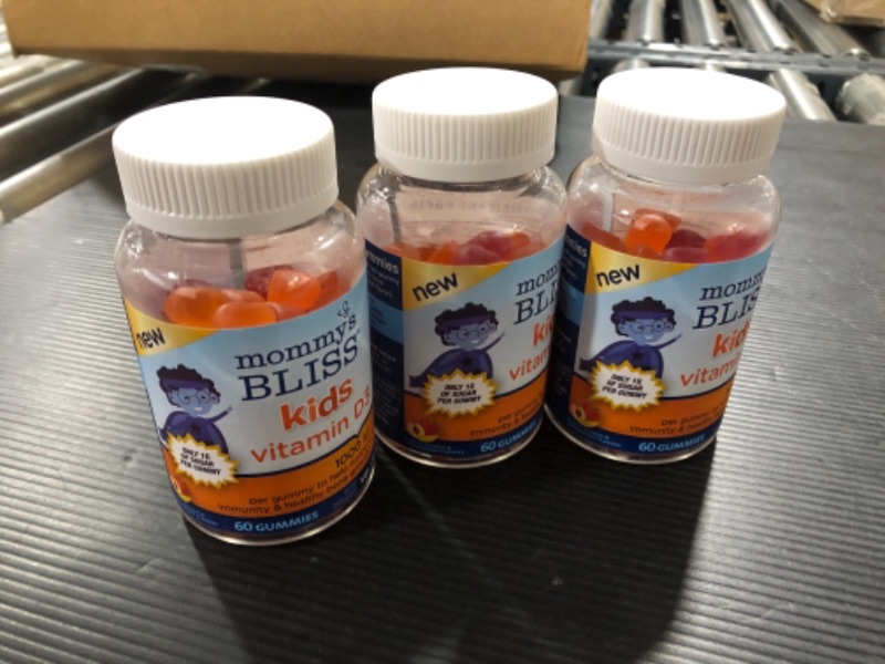 Photo 2 of 3 PACKS OF Kids Vitamin D3 Peach Mango & Strawberry Flavors 1 000 IU 60 Gummies Mommy S Bliss
