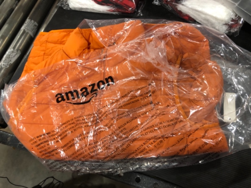 Photo 2 of Amazon Essentials Men's Lightweight Water-Resistant Packable Puffer Vest X-Small Orange