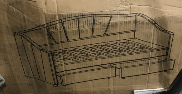 Photo 1 of (Incomplete set) BLUE QUEEN SIZE BED FRAME WITH STORAGE DRAWERS