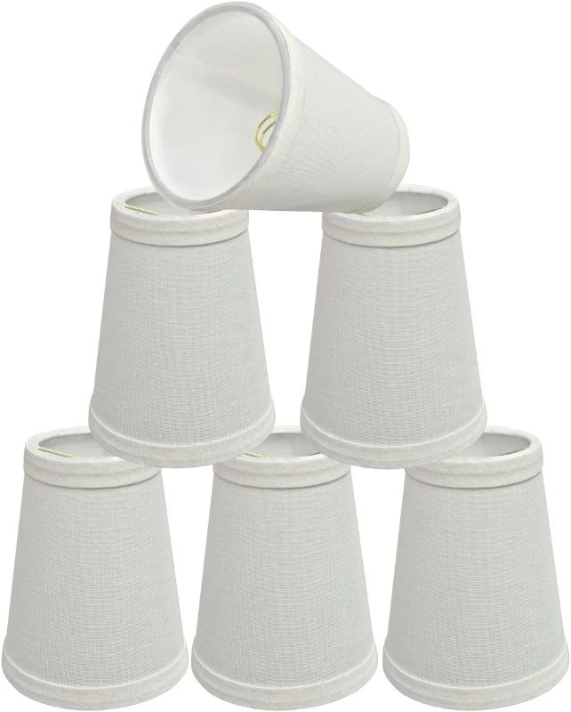 Photo 1 of Aspen Creative 32652-6 Small Hardback Empire Shape Chandelier Clip-On Lamp Shade Set (6 Pack) (2 1/2" x 4" x 5")