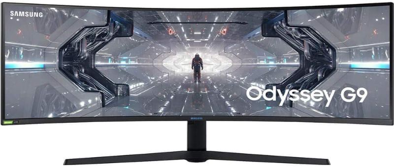 Photo 1 of SAMSUNG 49” Odyssey G9 Gaming Monitor, 1000R Curved Screen, QLED, Dual QHD Display, 240Hz, NVIDIA G-SYNC and FreeSync Premium Pro, LC49G95TSSNXZA, Black