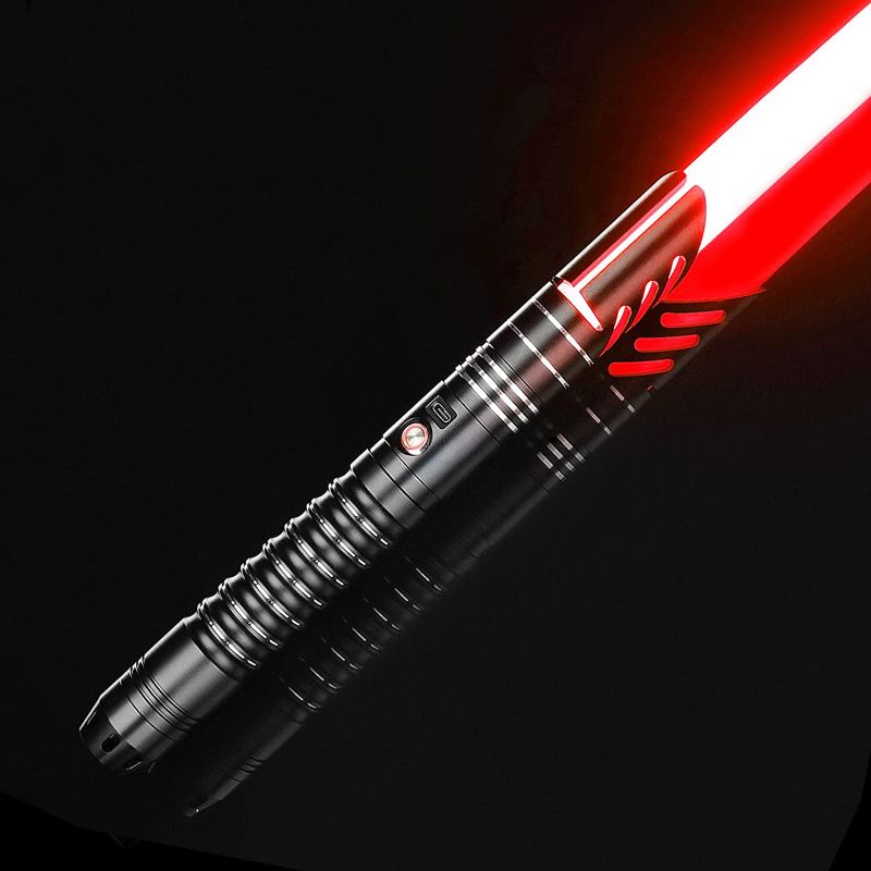 Photo 1 of 45in Dueling Light Saber Smooth Swing Saber Sword 12 Colors RGB Light Saver with Motion Control, 12 Sound Fonts Aluminium Alloy Hilt Light Sabers for Adults, Cosplay Birthday Xmas Party Gift (Black)
