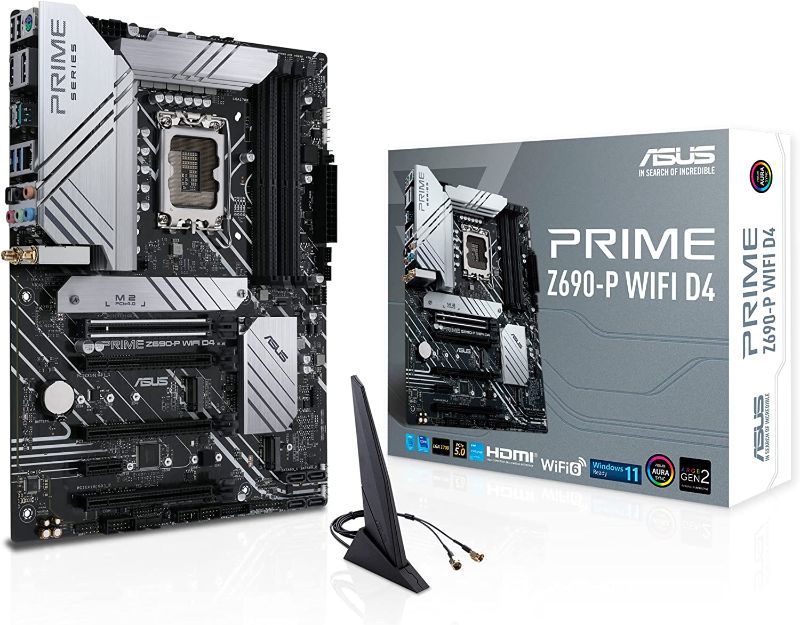 Photo 1 of ASUS Prime Z690-P WiFi D4 LGA1700(Intel 12th Gen) ATX Motherboard (PCIe 5.0 DDR4 14+1 Power Stages 3X M.2 WiFi 6 BT V5.2 2.5Gb LAN Front Panel USB 3.2
