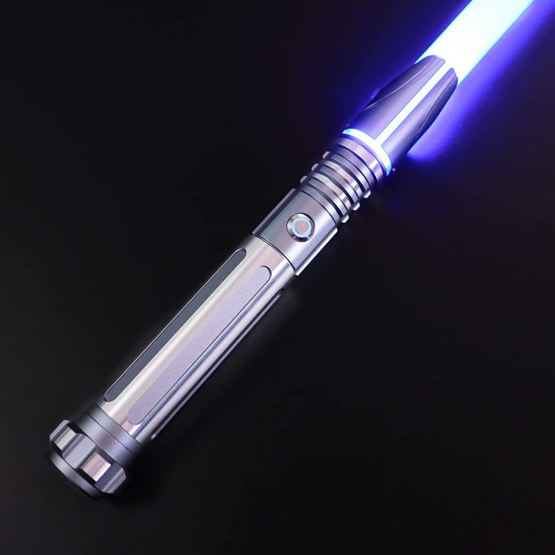 Photo 1 of Dueling Lightsaber, Smooth Swing Lightsabers,10 Sound Fonts ,RGB 12 Colors Changeable, Metal Hilt Light Sabers Sword for Adults ,Halloween Cosplay, Birthday Xmas Party Gift, Grey 