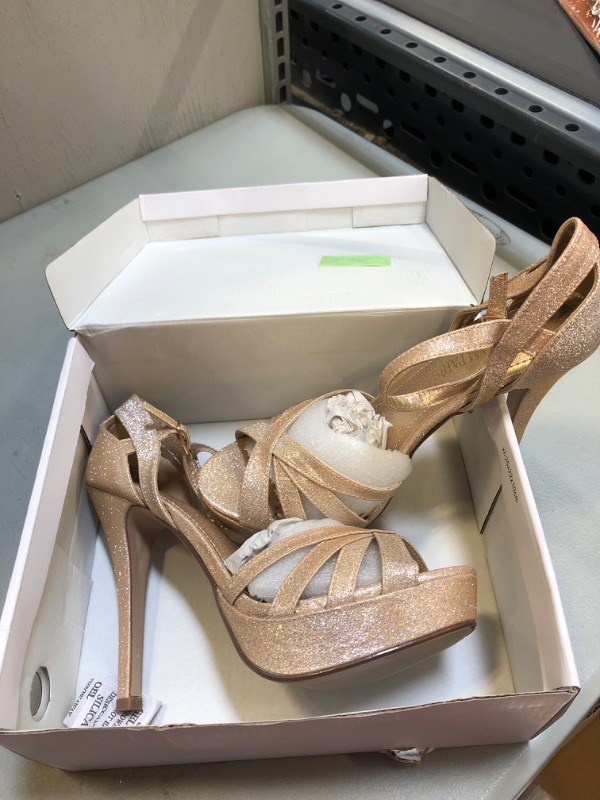 Photo 1 of DREAM PAIRS Women's Ankle Strap Open Toe High Stiletto Platform Dress Pump Heel Sandals (ITEM IS USED BUT LOOKS NEW)
