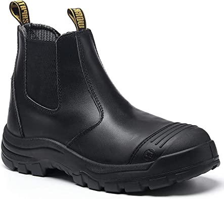 Photo 1 of diig Work Boots for Men, Steel/Soft Toe Waterproof Working Boots, Slip Resistant Anti-Static Slip-on Safety Working Shoes
SIZE 13