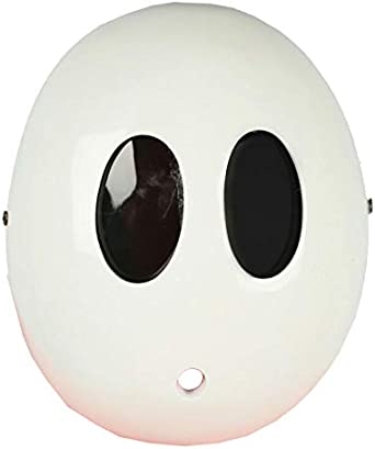 Photo 1 of Halloween Shy Guy Mask Cosplay Costume White Resin Mask Fancy Dress Collection Accessories