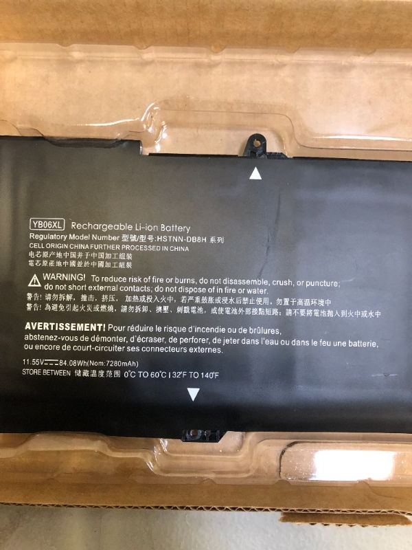 Photo 1 of OUWEE HSTNN-DB8H YB06XL Laptop Battery Compatible with HP Spectre X360 15-CH 2018 15-CH000NA 15-CH000TX 15-CH004NL 15-CH005NG 15-CH012TX Series HSTNN-DB8V 928427-271 YB06084XL 11.55V 84.08Wh 7280mAh
LITHIUM ION