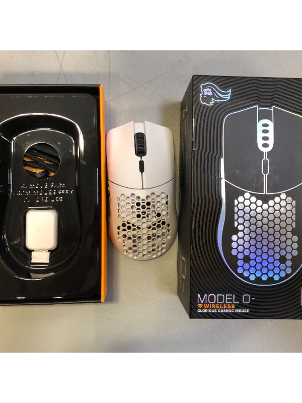 Photo 2 of Glorious Gaming - Model O Wireless Gaming Mouse - RGB 65 g Superlight Mouse Honeycomb Mouse (Matte White Mouse)
