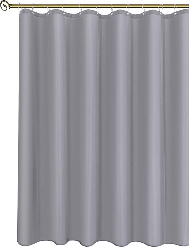 Photo 1 of Biscaynebay Fabric Shower Curtain Liners, Silver Grey 54 Inch Width by 72 Inch Length, Water Resistant Bathroom Curtains, Rust Resistant Grommets (9 Holes) Weighted Bottom Machine Washable