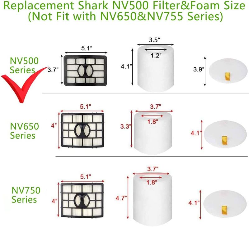 Photo 2 of B-Life Filters Replacement Compatible for Shark Rotator Pro Lift-Away NV500, NV501, NV502, NV503, NV505, NV510, NV520, NV552, UV560, NV642, ZU780, ZU782, ZU785, Part Xff500 Xhf500UV560, NV642, ZU780, ZU782, ZU785, Part Xff500 Xhf500