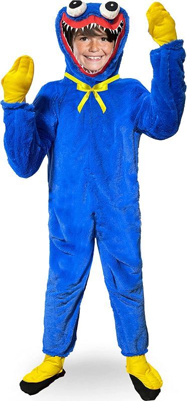 Photo 1 of LIOKOON BLUE HUG MONSTER KIDS COSTUME / ONESIE. Poppy Playtime Huggy Wuggys Plush Kids Cosplay Costume Halloween Cartoon Jumpsuit. SIZE : 6- 8 YEARS