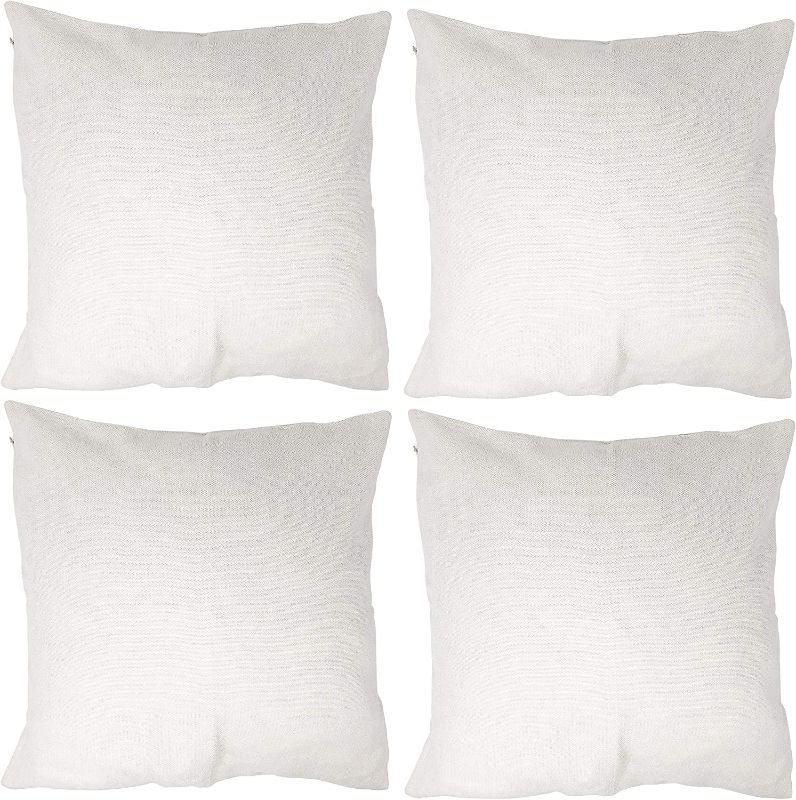 Photo 1 of Allgala 4-Pack Decorative Throw Pillow Cover 18x18 Inch (White) (Covers Only - NO Inserts)
