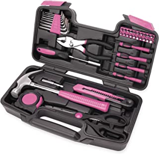 Photo 1 of 40-Piece All Purpose Household Pink Tool Kit for Girls, Ladies and Women - Includes All Essential Tools for Home, Garage, Office and College Dormitory Use
