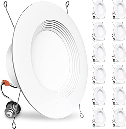 Photo 1 of BBOUNDER 12 Pack 5/6 Inch LED Recessed Downlight, Baffle Trim, Dimmable, 12.5W=100W, 5000K Daylight, 950 LM, Damp Rated, Simple Retrofit Installation - UL No Flicker
