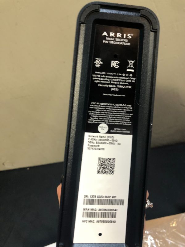 Photo 7 of ARRIS SURFboard SBG8300 DOCSIS 3.1 Gigabit Cable Modem & AC2350 Wi-Fi Router | Xfinity, Cox, Spectrum & more | Four 1 Gbps Ports | 1 Gbps Max Internet Speeds | 4 OFDM Channels 
