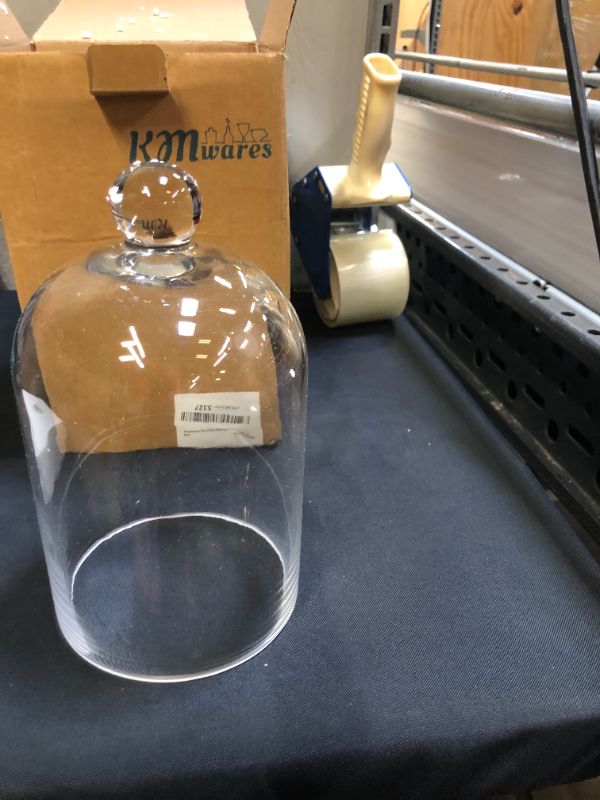 Photo 1 of 5.1"X8.9" Clear Glass Display Dome Cloche Bell Jar Tabletop Decorative Case covered plants/food
