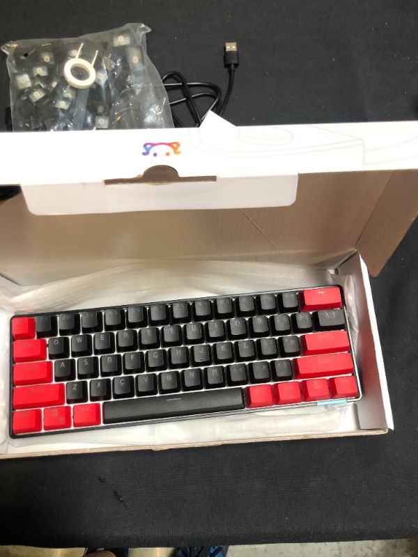 Photo 1 of HYSSP Wireless Mechanical Gaming Keyboard, 61-Keys Compact GK61 Bluetooth Keyboard with Backlit PBT Keycaps, Type-c Cable, NKRO for PC/Mac Gamer (Brown Switch, Black Dragon)