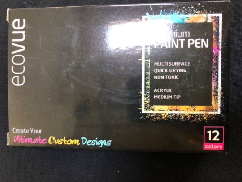 Photo 2 of Acrylic Paint Pen Markers Medium Tip in 12 Vivid Fast Drying Colors For Glass