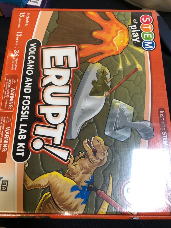 Photo 2 of ERUPT Volcano & Fossil Science Lab Kit For Kids Ages 8+ - 15 STEM Career Experiments and Activities | Learn About Dinosaurs,