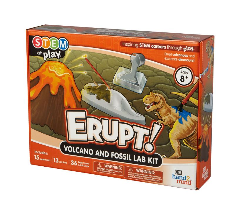 Photo 1 of ERUPT Volcano & Fossil Science Lab Kit For Kids Ages 8+ - 15 STEM Career Experiments and Activities | Learn About Dinosaurs,