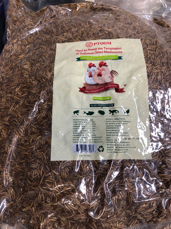 Photo 2 of 10lbs Bulk Non-GMO Dried Mealworms for Reptile , Tortoise ; Amphibian ,Lizard ;Wild Birds; Chichens; Duck etc   EXP 11/2023