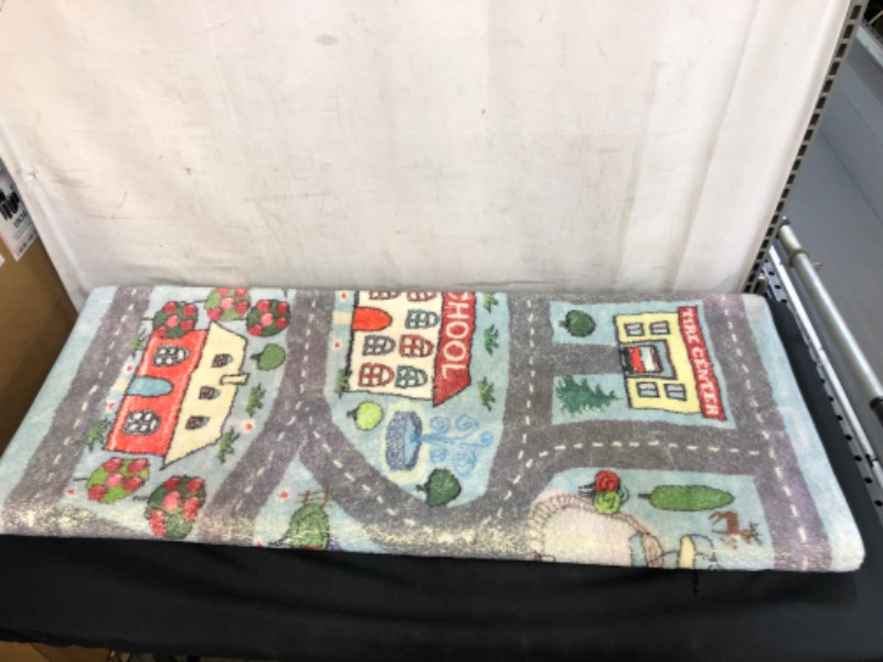 Photo 1 of  Kids Playroom Rug Play Carpet 4’ x 6’, Blue Large Educational Children’s Play Mat, Learning & Have Fun Safely Non-Slip Washable Road Traffic Floor Area Carpet, Great for Kids Room Bedroom