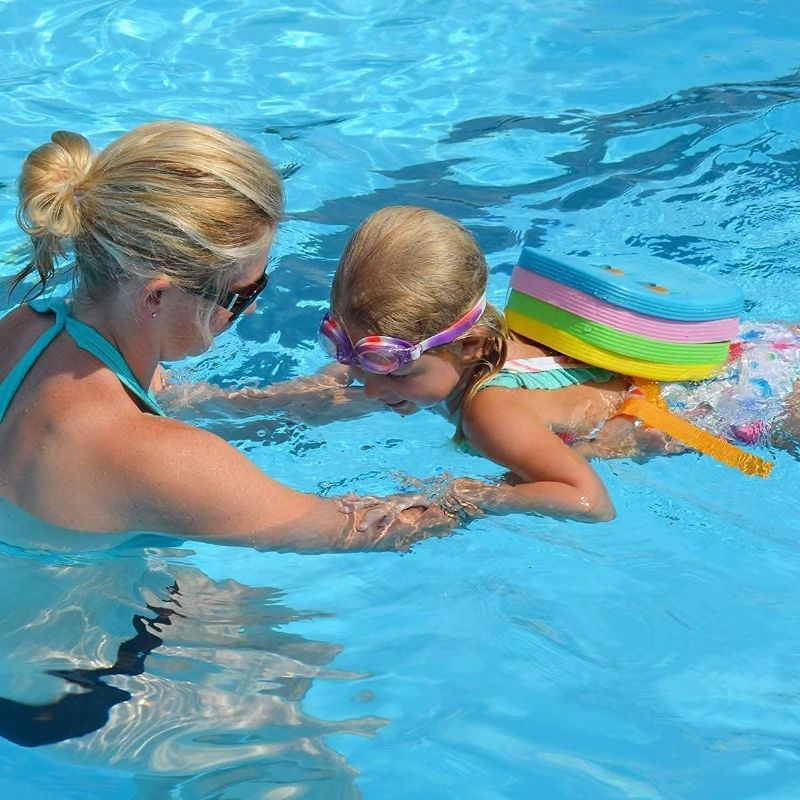 Photo 2 of Back Float Safety Swim Trainer Swimming Bubble Belt with Adjustable Split Layers Swim Bubbles Belts Secure Clip Buckle Progressive Swim Floaties for Kids Toddler Children Sport Pool Lesson