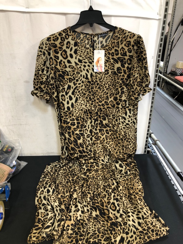 Photo 1 of CASUAL & FASHION ANIMAL PRINT LONG DRESS, NO STRETCH SIZE XL