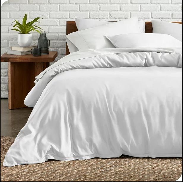 Photo 1 of Bare Home Luxury Duvet Cover and Sham Set, Ultra-Soft Microfiber, Twin/Twin XL, White, 2-Pieces
