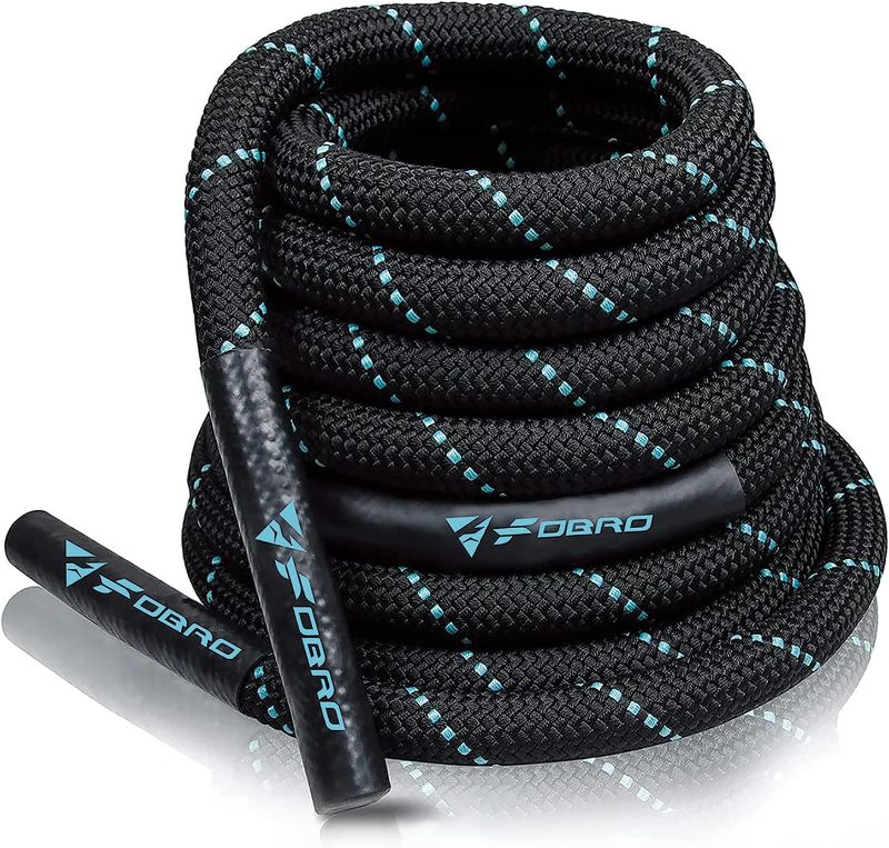 Photo 1 of FDBRO Battle Rope Width 38mm 30,40,50ft Length Heavy Battle Exercise Anchor KIT Training Rope for Exercises Training,Battle Fitness Rope with for Arm Training, Strength Building

