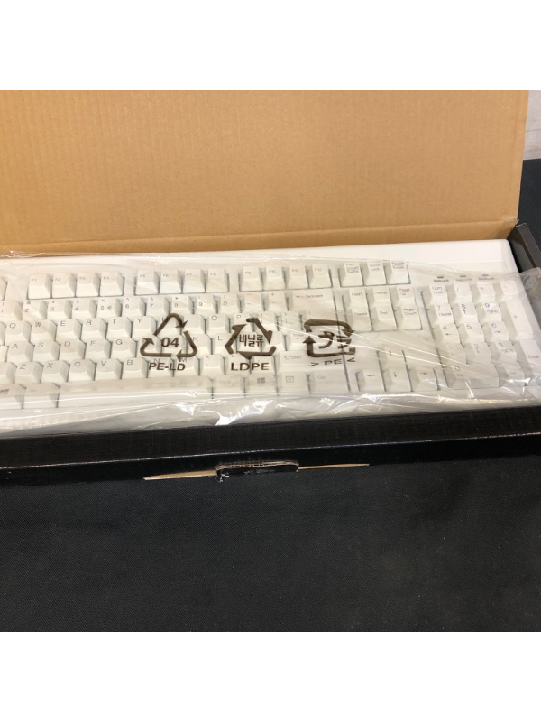 Photo 2 of Perixx PERIBOARD-106 US W, Performance wired keyboard - 20 Million Key Press Life - Full Size 17.9"x6.6"x1.7" - White