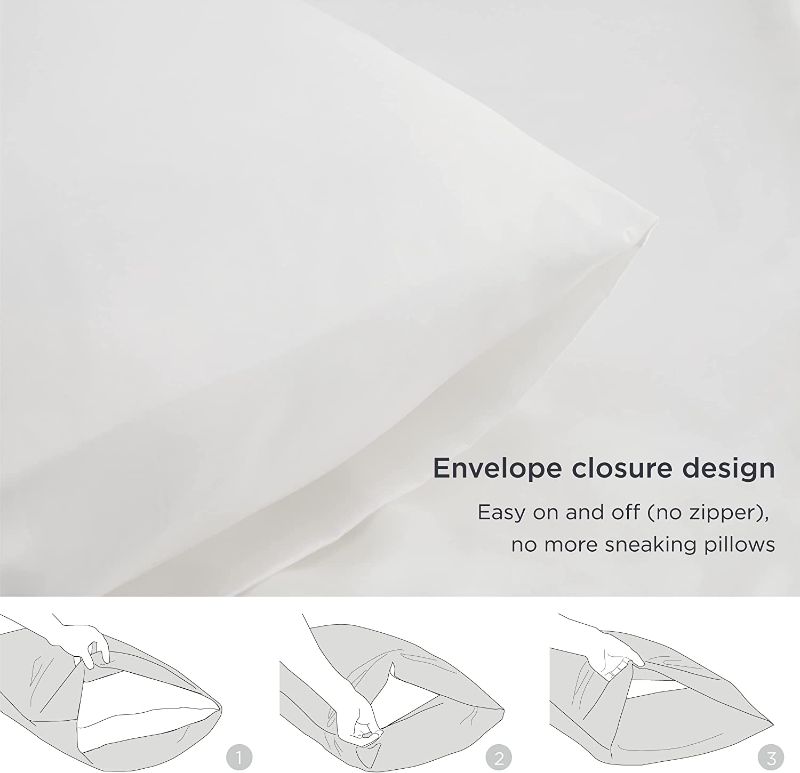 Photo 2 of Bedsure Satin Pillowcase for Hair and Skin Queen - Ivory Silk Pillowcase 2 Pack 20x30 inches - Satin Pillow Cases Set of 2 with Envelope Closure