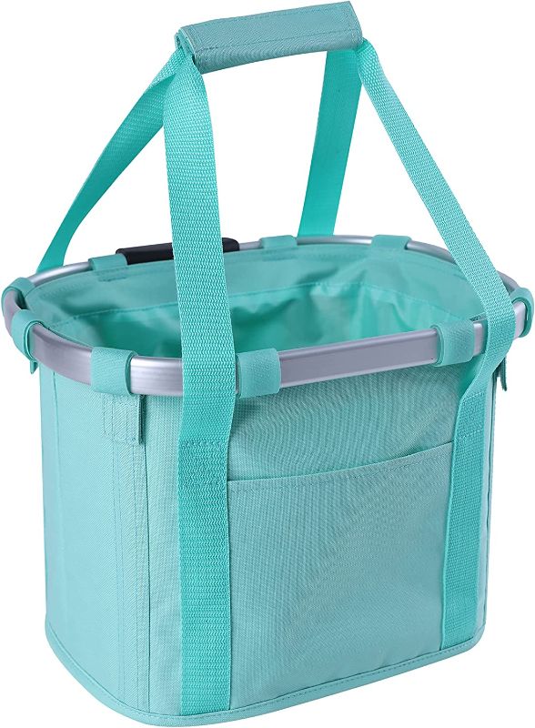 Photo 1 of apollo walker Bike Basket Detachable Bicycle Handlebar Baskets Cycling Bag with Fleece Padding Escape-Proof Leash for Small Dogs Pets Shopping Picnic (TEAL)