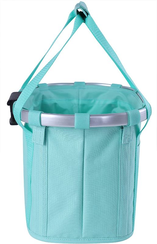 Photo 2 of apollo walker Bike Basket Detachable Bicycle Handlebar Baskets Cycling Bag with Fleece Padding Escape-Proof Leash for Small Dogs Pets Shopping Picnic (TEAL)