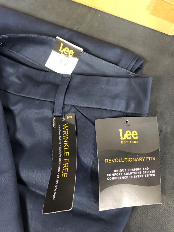 Photo 1 of Lee Women's Wrinkle Free Relaxed Fit Straight Leg Pant (NAVY)