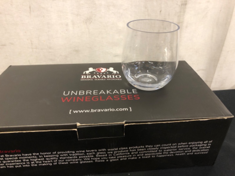 Photo 3 of Bravario Unbreakable Stemless Plastic Wine Glasses | Reusable | Shatterproof 100% Tritan Plastic | Dishwasher-Safe | BPA-free | Awesome for Indoor & Outdoor | 13 oz, Set of 8