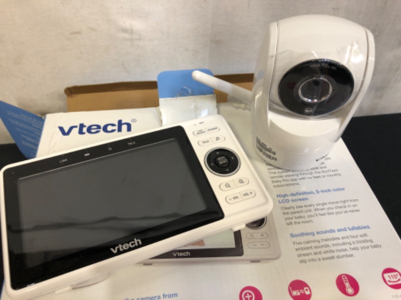 Photo 4 of VTech Upgraded Smart WiFi Baby Monitor VM901, 5-inch 720p Display, 1080p Camera, HD NightVision, Fully Remote Pan Tilt Zoom, 2-Way Talk, Free Smart Phone App, Works with iOS, Android