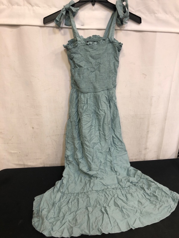 Photo 1 of ZESICA SUMMER DRESS, TEAL, TIE STRAPS, SIZE SMALL 