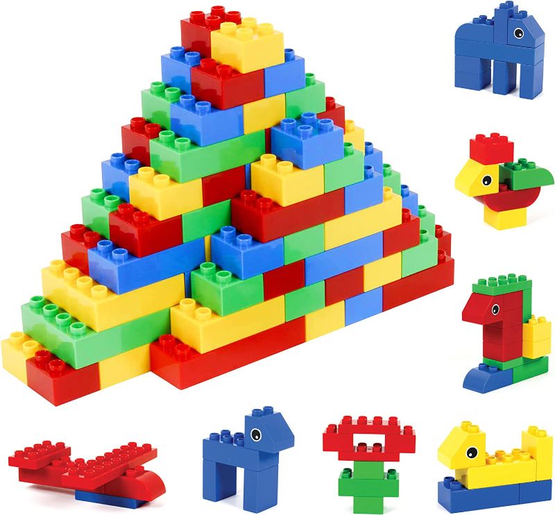 Photo 1 of Brickyard Building Blocks 177 Pieces Large Building Block Toys for Children Ages 1.5 - 5, Bulk Block Set, Compatible with Duplo (177 pcs)
