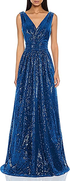 Photo 1 of Kate Kasin Women Sequin Bridesmaid Dress Sleeveless Maxi Evening Prom Dresses
, SIZE 8 