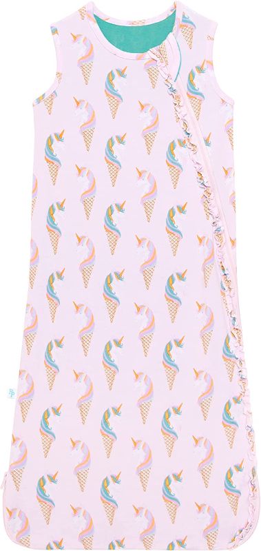 Photo 1 of Posh Peanut Baby Wearable Blanket - Newborn Sleeveless Ruffled Sleep Bag - Viscose from Bamboo Infant Wear - .5 TOG (Unicorn Ice Cream, 0-6 Months)
, SIZE 0-6M 