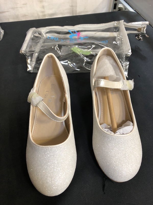Photo 2 of EIGHT KM Girls High Heel Dress Shoes Mary Jane Princess Wedding Party Pump Sparkle Glitter Shoes for Kids Toddler
, SIZE 